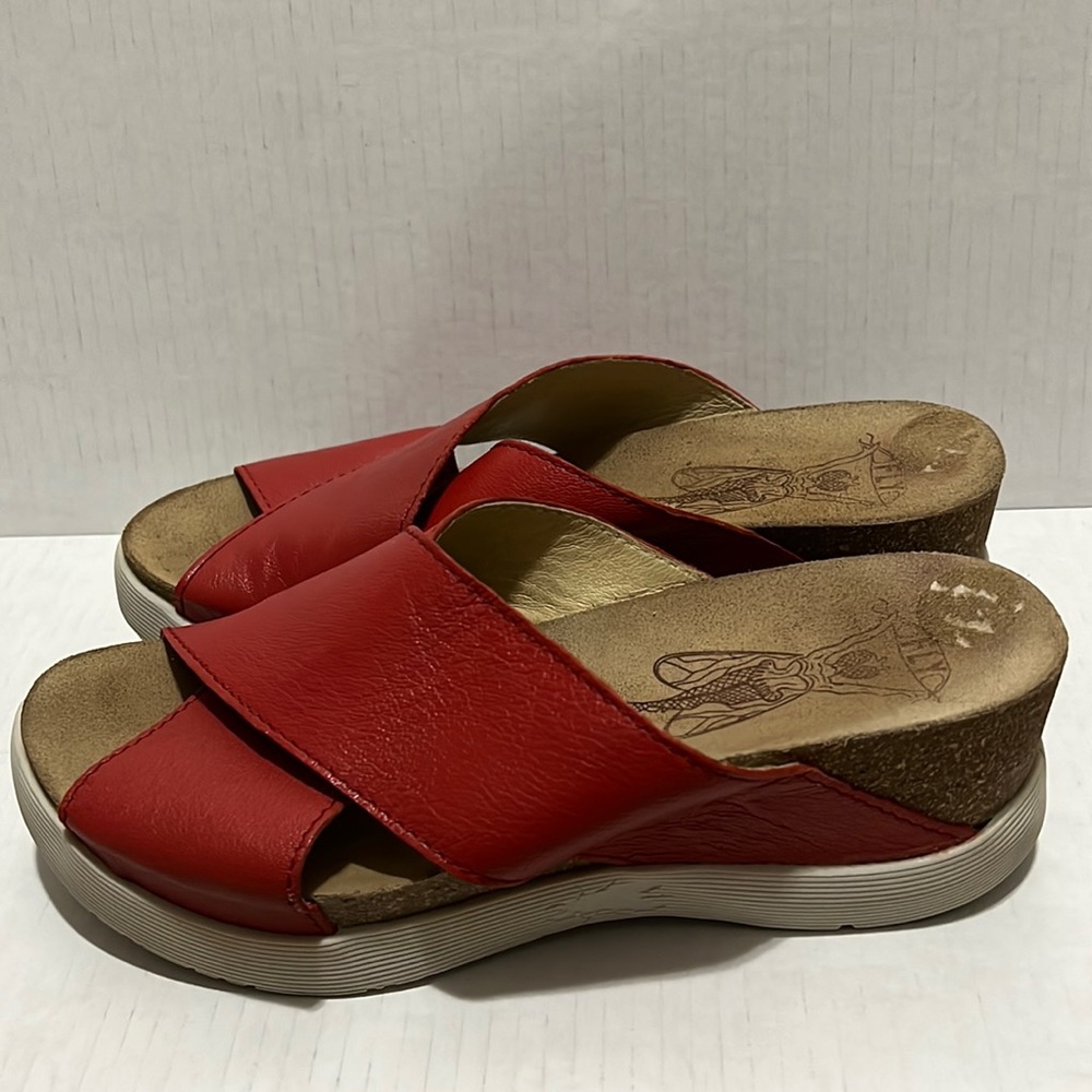 Fly London Red Leather Sandals